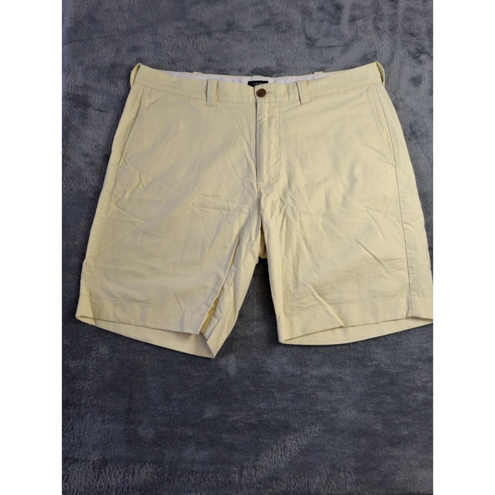 J Crew Shorts Mens 35 Yellow 9" Flex Chino Stretch Flat Front Casual Twill